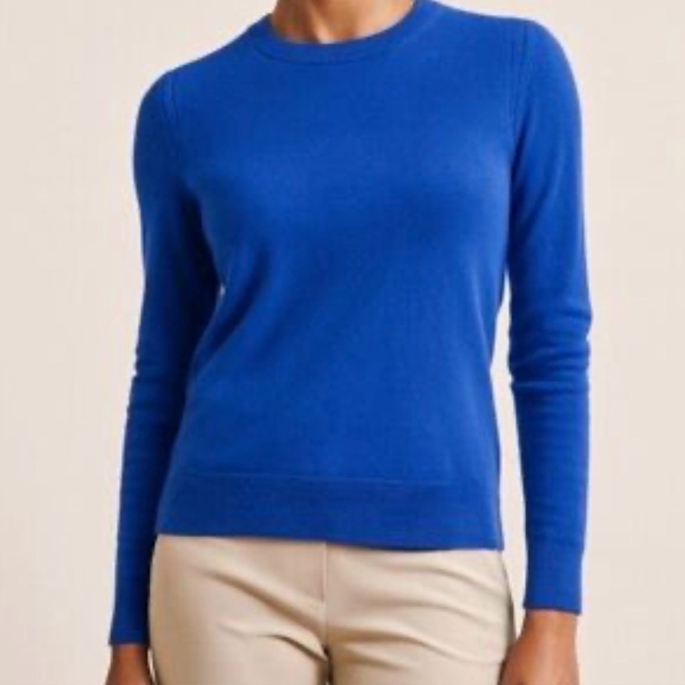 Banana Republic Italian Merino Wool Crewneck Sweater Blue XS NWT